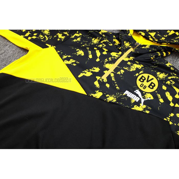 Tuta da Track de Felpa del Borussia Dortmund 2023-2024 Nero y Giallo